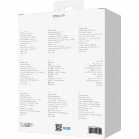 Портативний вентилятор Proove Blower Gray (PFBR08002003)