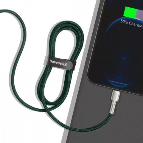 Кабель Baseus Cafule Metal USB - Lightning (M/M), 2.4A, 1 м Black (6953156202245)