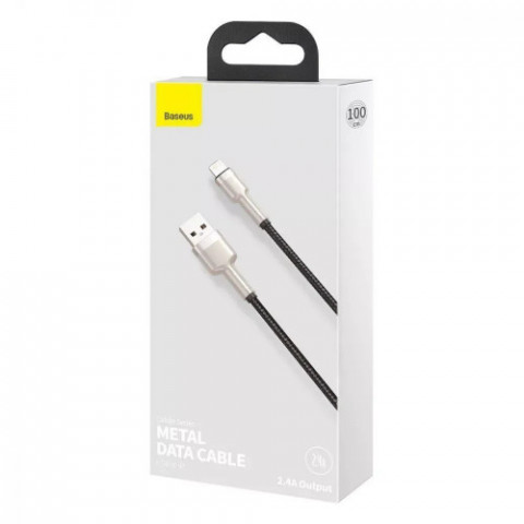 Кабель Baseus Cafule Metal USB - Lightning (M/M), 2.4A, 1 м Black (6953156202245)