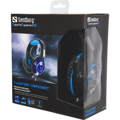 Гарнітура Sandberg Twister Headset Led Black/Blue (125-79)