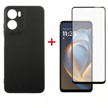 Чохол-накладка Dengos Carbon для Motorola Moto G05 Black (DG-KM-178) + захисне скло