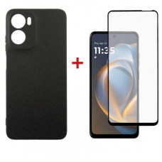 Чохол-накладка Dengos Carbon для Motorola Moto G05 Black (DG-KM-178) + захисне скло