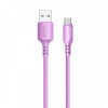 Кабель ColorWay USB-microUSB, soft silicone, 2.4А, 1м, Purple (CW-CBUM044-PU)