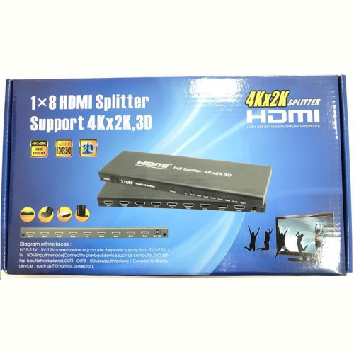 Розгалужувач (спліттер) Atcom (7688) HDMI 8 портів, підтримка UHD 4K