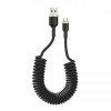 Кабель ColorWay USB-microUSB, spiral, 2.4А, 1м, Black (CW-CBUM051-BK)