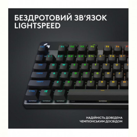 Клавiатура бездротова Logitech G PRO X TKL Lightspeed Black Tactile (920-012136)