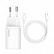 МЗП Baseus Super Silicone Quick Charger 20W (Type-C) + With Cable Type-C to Lightning white Купити в Україні