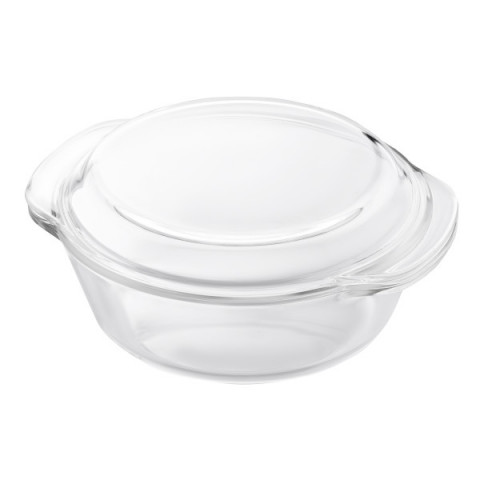 Форма для запікання з кришкою Ardesto Black Mars, 23.3х20.6х10.2см, боросилікатне скло, кругла, прозорий