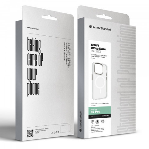 Чохол ArmorStandart Unit MagSafe для Apple iPhone 15 Pro Matte Clear Silver (ARM69349)