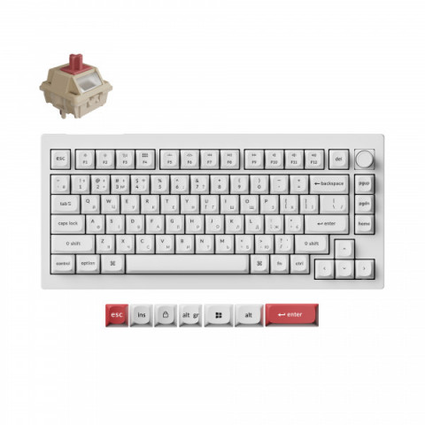 Клавіатура бездротова Keychron V1 Ultra Keychron Red Switch White RGB (V1U-F1-UA) Купити в Україні