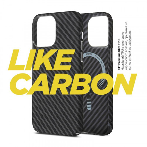 Чохол-накладка Armorstandart LikeCarbon MagCase для Apple iPhone 15 Pro Black (ARM69290)