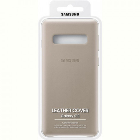 Чохол-накладка Samsung Leather Cover для Samsung Galaxy S10 SM-G973 Gray (EF-VG973LJEGRU)