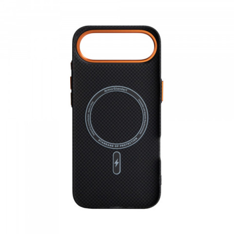 Чохол ArmorStandart LikeCarbon2 SE MagCase для Apple iPhone 17 Air Kevlar Black Orange (ARM89166)