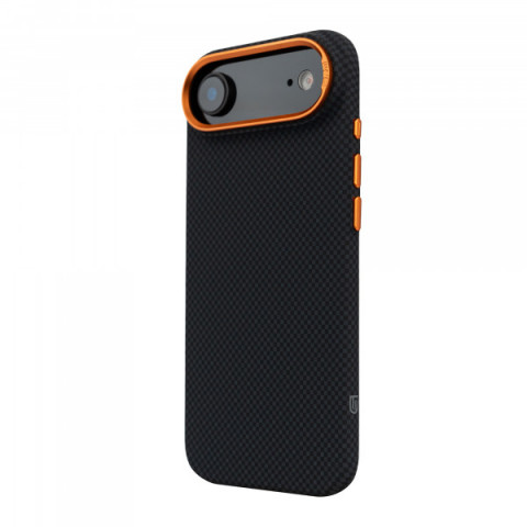 Чохол ArmorStandart LikeCarbon2 SE MagCase для Apple iPhone 17 Air Kevlar Black Orange (ARM89166)
