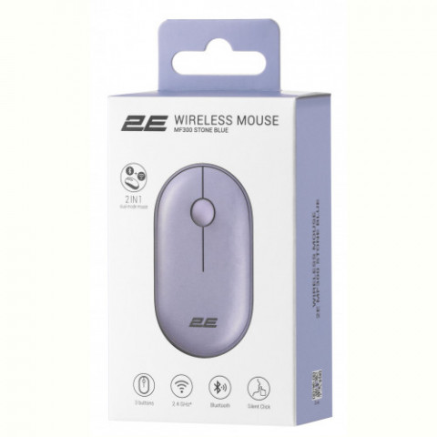 Миша бездротова 2E MF300 Silent WL BT Stone blue (2E-MF300WBL)