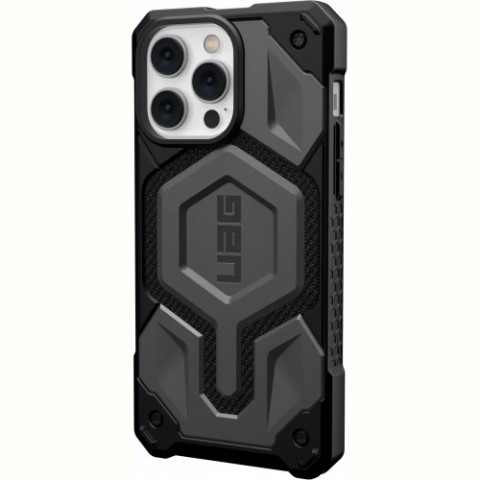 Чохол-накладка Urban Armor Gear Monarch Pro with MagSafe для Apple iPhone 14 Pro Max Kevlar Silver (114031113933)