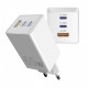 Мережевий зарядний пристрій Sigma mobile X-power 65W GaN, PD, QC (2xUSB-C + 1xUSB-A) White (PS65-01)