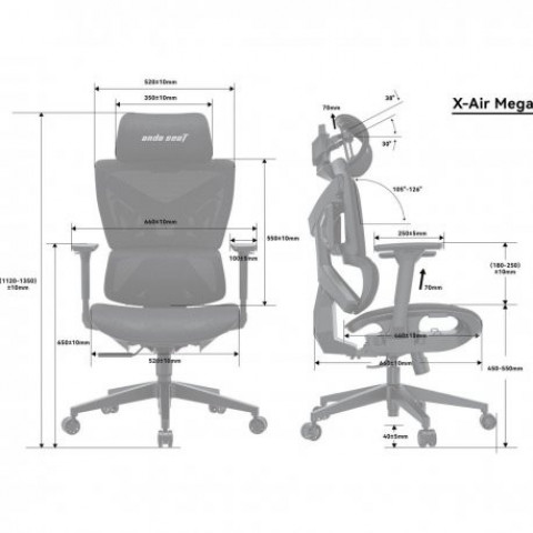 Ігрове крісло Anda Seat X-Air Mega Size XL Mesh Gray Twilight (AD-WY-01-GGSP)