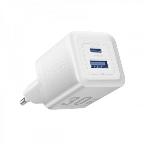 Мережевий зарядний пристрій Vention GaN III PD 30W QC3.0 3A White (FEQW0-EU)