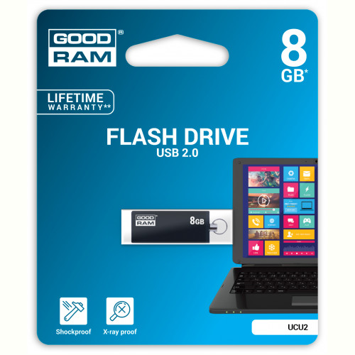 Флеш-накопичувач USB 8GB GOODRAM UCU2 (Cube) Black (UCU2-0080K0R11)