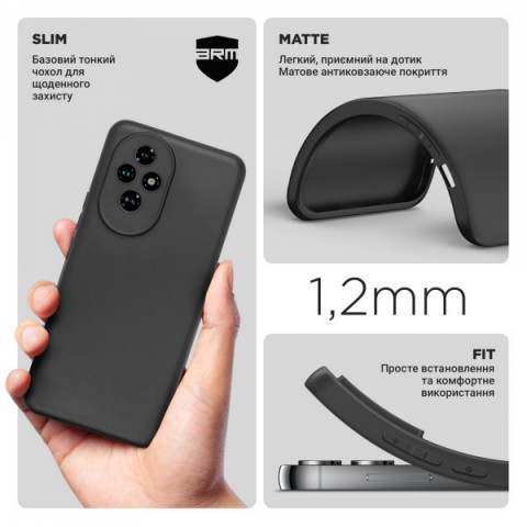 Чохол ArmorStandart Matte Slim Fit для Honor 200 Camera cover Black (ARM80646)