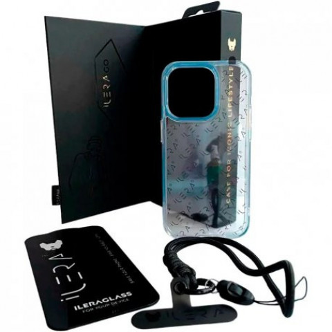 Чохол iLera для iPhone 14 Pro Max Go Ice Case with Hand stripe + Glass (iLGoHnd14PrMx)
