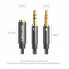 Кабель Vention 3.5 мм - 2х3.5 мм (M/F), 0.3 м, Black (BHFBY)