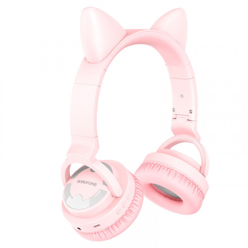 Bluetooth-гарнітура Borofone BO15 Cat Ear Pink (BO15P)