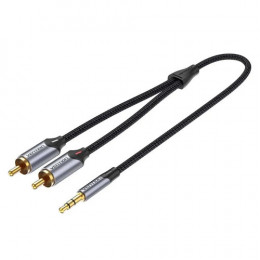 Кабель Vention AUX 3.5 mm M - 2xRCA M, 1.5 m, Black (BCNBG)