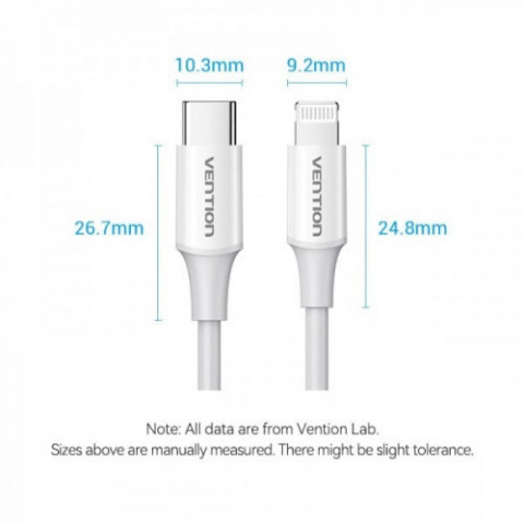 Кабель Vention USB Type-C - Lightning (M/M), 1 м, White (LAKWF)