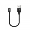Кабель ColorWay USB-Lightning, 2.4А, 0.25м, Black (CW-CBUL048-BK)