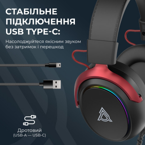 Дротова ігрова гарнітура Ajazz AHW10 Black (AHW10-B) Купити в Україні