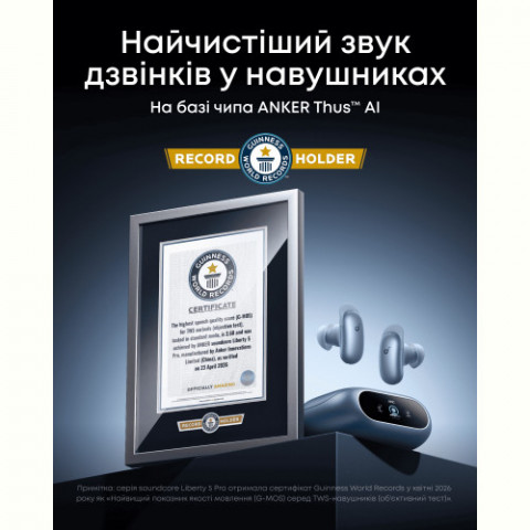 Bluetooth-гарнітура Anker SoundCore Liberty 5 Pro Blue (D1203G31)