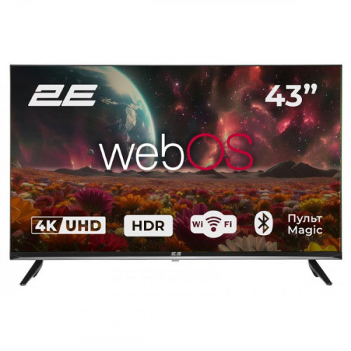 Телевізор 43" 2E LED 4K 60Hz Smart WebOS Black
