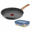 Сковорода Tefal Renew+контейнер Tefal Master Seal Eco,26см, 0.8л, алюміній, бакеліт, скло, сірий, прозорий