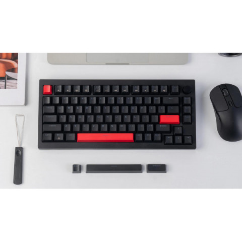 Клавіатура механічна Lemokey X4 84Key, Keychron Brown, USB-A, QMK/VIA, Hot-Swap, EN/UKR, RGB, чорний