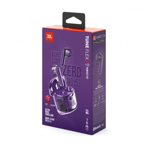 Bluetooth-гарнітура JBL Tune Flex Ghost Edition Purple (JBLTFLEXGPUR)
