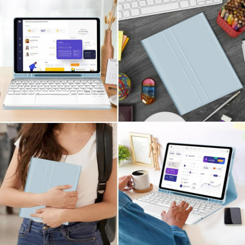 Чохол з бездротовою клавіатурою (TouchPad) BeCover для Apple iPad Air 11 (2024/2025) Light Blue (712598)