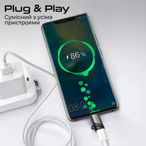 Адаптер Promate Link-Ci Lightning - USB Type C (F/M) Grey