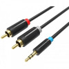 Кабель Vention 3.5 мм - 2хRCA (M/M), 1.5 м, Black (BCLBG)
