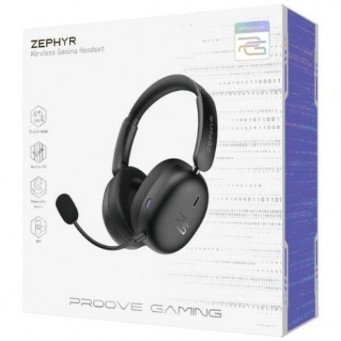 Ігрова гарнітура бездротова Proove Gaming Zephyr (APP) Black/Purple (WHZP00022001)