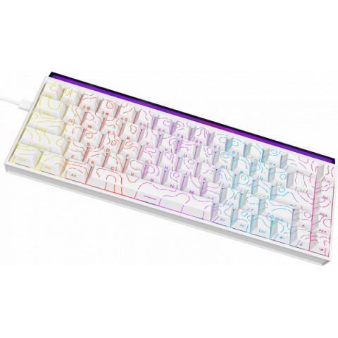 Дротова механічна клавіатура Ajazz NK68 Red switches Side Contour White (NK68-R-S-W) Купити в Україні