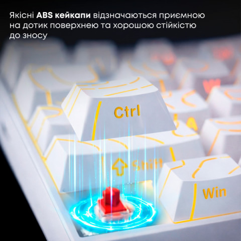 Дротова механічна клавіатура Ajazz NK68 Red switches Side Contour White (NK68-R-S-W) Купити в Україні