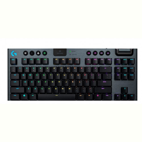 Клавiатура бездротова Logitech G915 TKL Lightspeed Wireless RGB Mechanical Carbon Tactile Switch (920-009503)