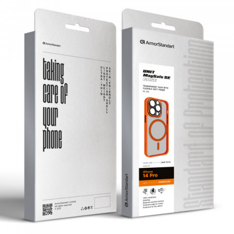 Чохол ArmorStandart Unit MagSafe SE для Apple iPhone 14 Pro Orange Black (ARM75375)