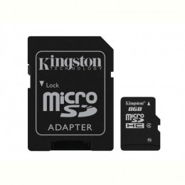 Карта пам`ятi MicroSDHC 8GB Class 4 Kingston + SD-adapter (SDC4/8GB)