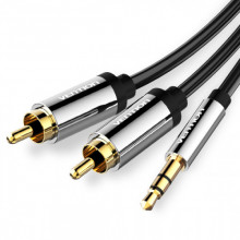 Кабель Vention AUX 3.5 mm M - 2xRCA M, 2 m, Black (BCFBH)