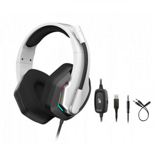 Гарнітура ігрова Bloody G260p (White) з підсвічуванням, USB, колір білий