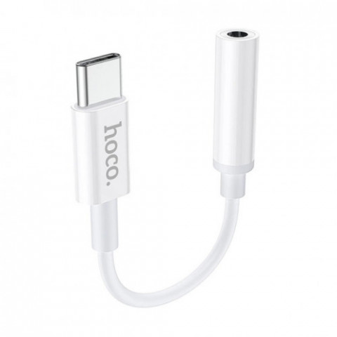 Адаптер Hoco LS30 3.5 мм - USB Type-C (F/M), White (LS30W)