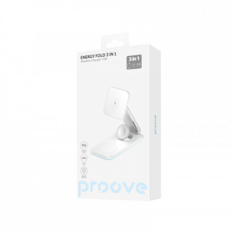 Бездротовий зарядний пристрій Proove Energy Fold 3in1 15W White (WSEF15010002)